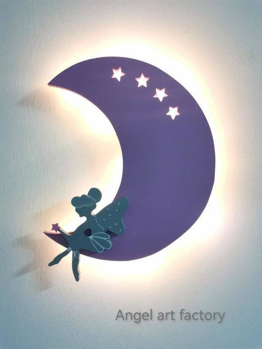 Children's Wooden Wall Light "Moon Fairy"