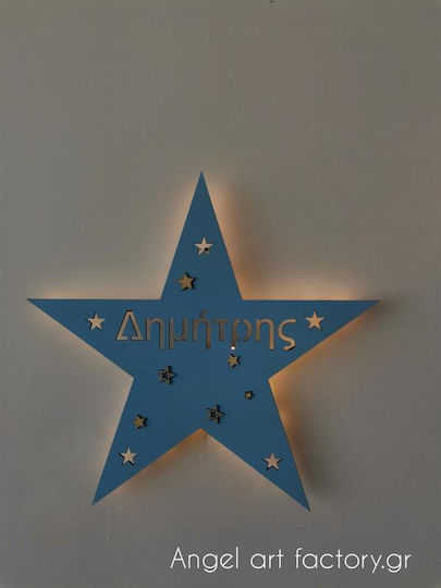 Children's Wooden Wall Light Star Name
