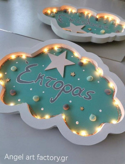 Children's Wooden Wall Light Cloud Name