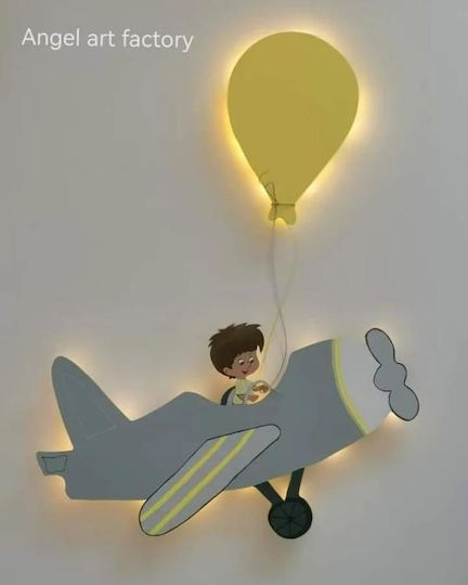 Children's Wooden Wall Light "Airplane Balloon"