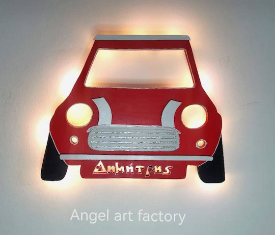 Children's Wooden Wall Light "mini Cooper" Name