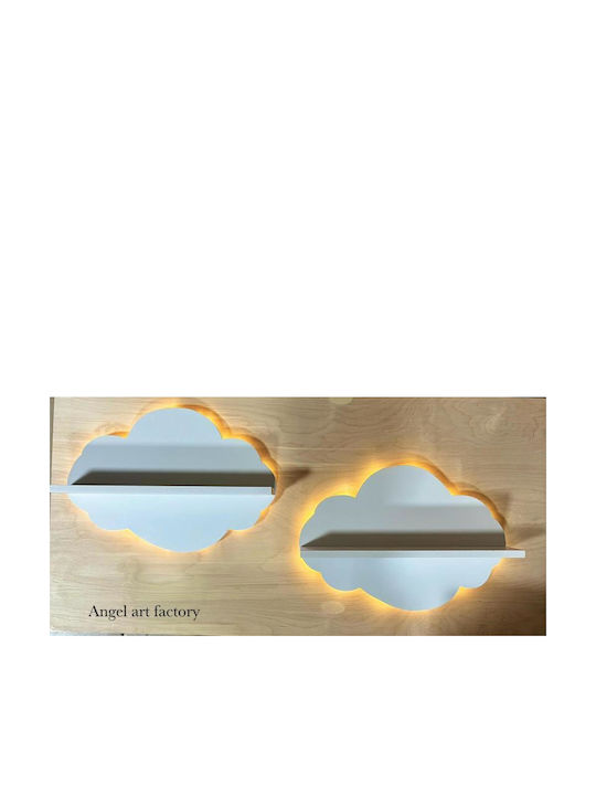Παιδικό Ξύλινο Φωτιστικό Τοίχου Σύννεφο Ραφι