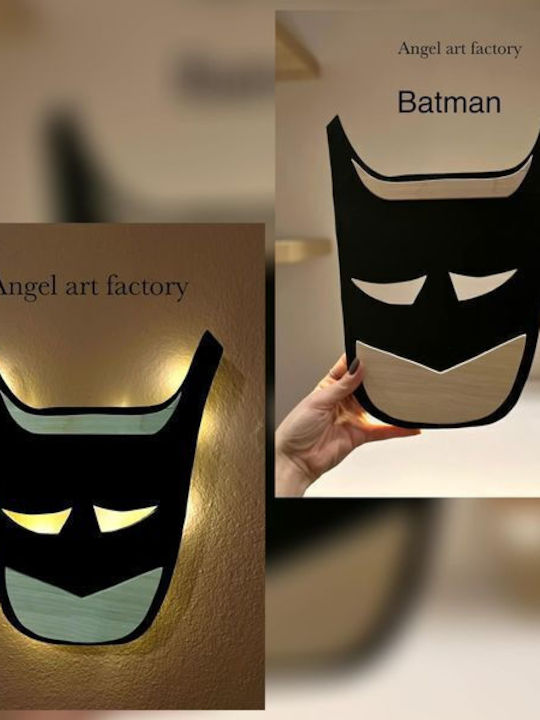 Children's Wooden Wall Light Batman