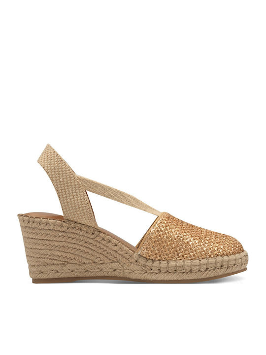 Women's Fabric Platform Espadrilles Gold