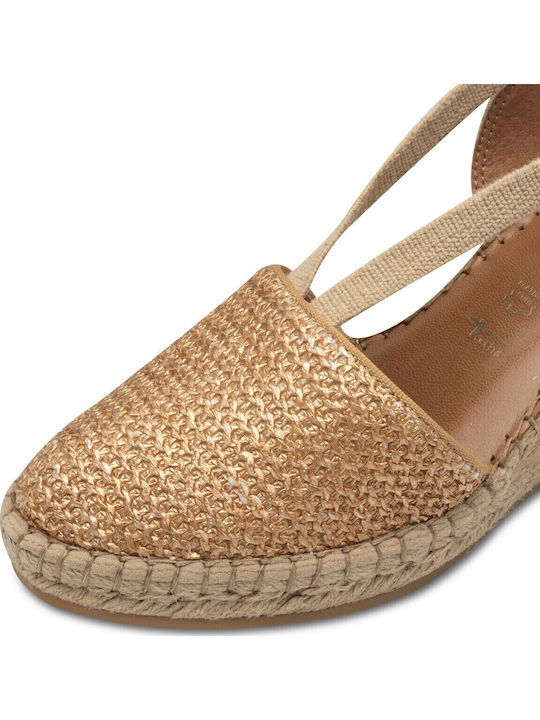 Women's Fabric Platform Espadrilles Gold