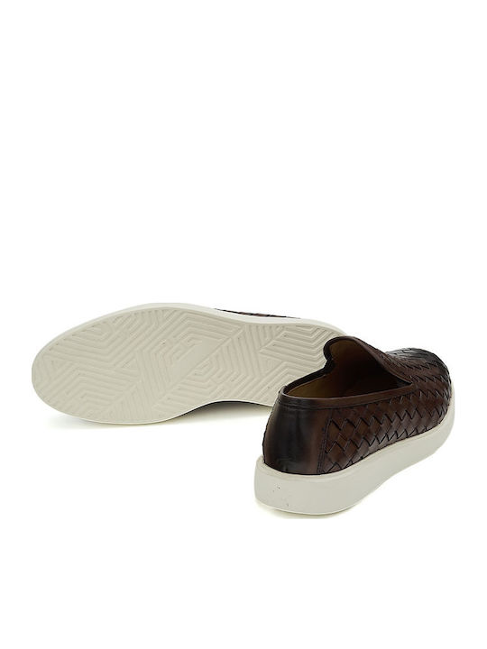 Δερμάτινα Ανδρικά Loafers σε Καφέ Χρώμα