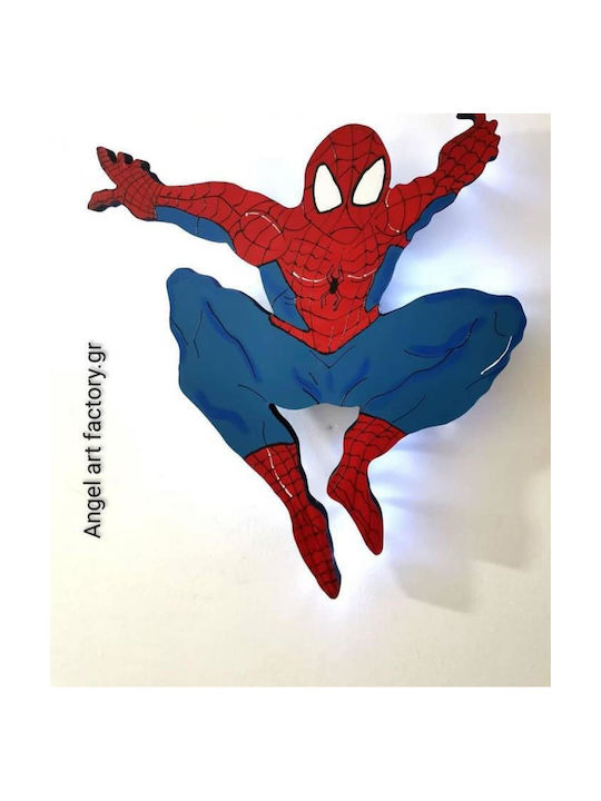 Wooden Kids Wall Light Spiderman