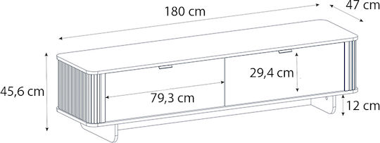 Stand TV Bohema Ecru - Stejar Sepet Lungime180xAdâncime47xÎnălțime45.6cm