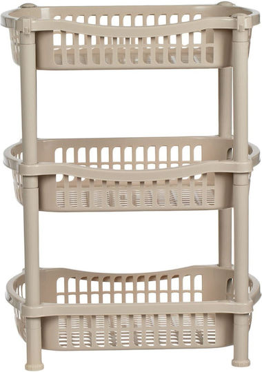 Kitchen Rack Plastic 3 Tiers Beige 41x31x54cm