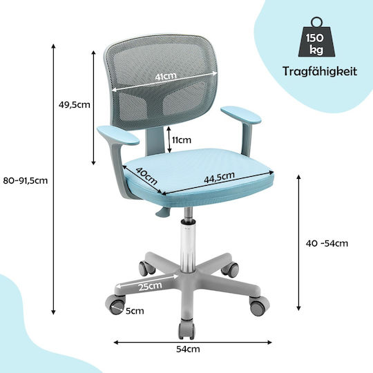 Blue Kids Desk Chair 54x54x80-91.5cm