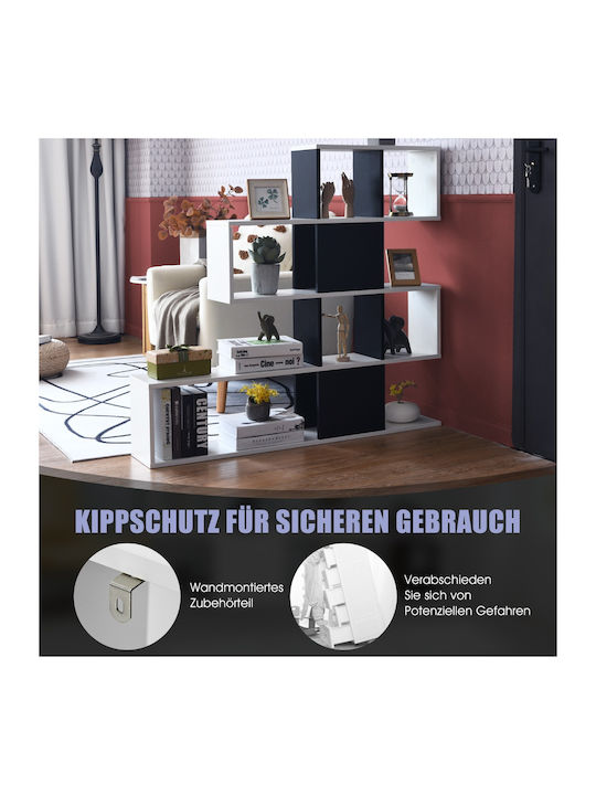 Black & White Bookcase 120x19.5x109cm