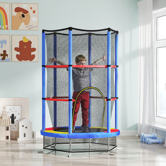 HomCom Trampolin Kinder Durchmesser 140cm mit Netz Bunt
