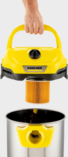 Karcher WD 2 Plus S V-15/4/18/C Vacuum Wet / Dry with Stainless Bin 15lt
