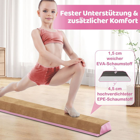 Costway Folding Balance Beam 240 cm Kids Safe Durable Suede Cover Fh10069pi