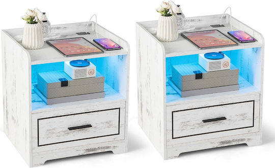 Wooden Bedside Tables Blue 2 Pieces 45x40x50cm