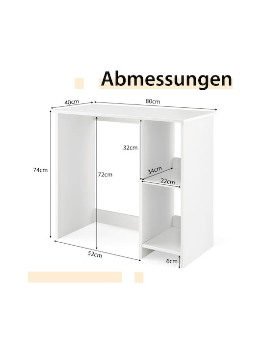 Desk Wooden White 80x40x74cm