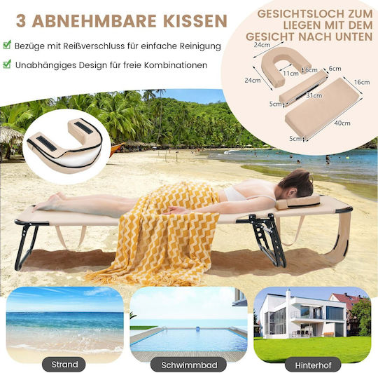 Costway Strandliegen Faltbar mit Kissen 1Stück