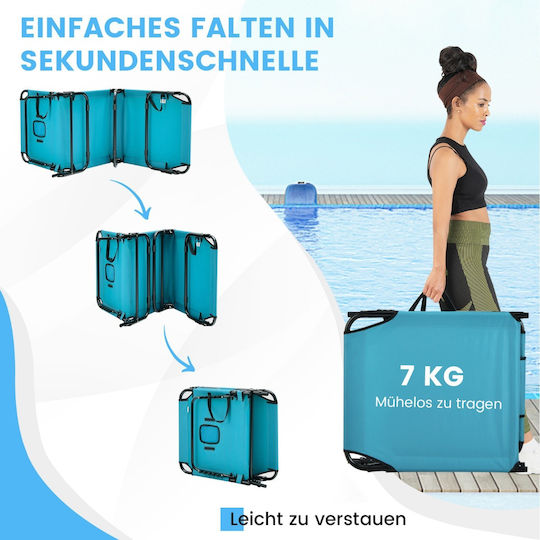 Costway Foldable Metallic Beach Sunbed with Pillow 73x63x16cm