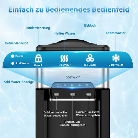 Costway Desktop-Kühler Flasche Rostfrei mit kaltem Wasser 2.5lt/h