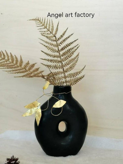 Schwarze Vase für Blumenarrangements
