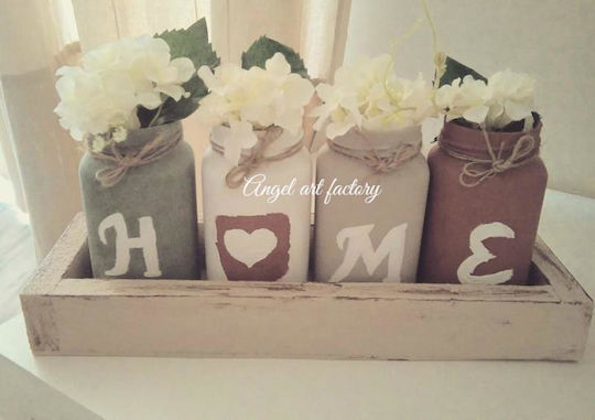 Tray with Flower Vases Home
