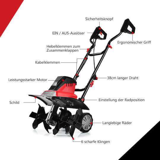 Costway GT3587DE Ηλεκτρικό Σκαπτικό 1500W