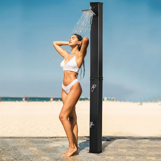 Outsunny Duș de exterior Solară din plastic Negru
