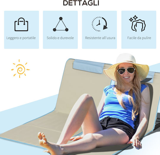 Outsunny Ψάθα Παραλίας Γαλάζια 124x53εκ.