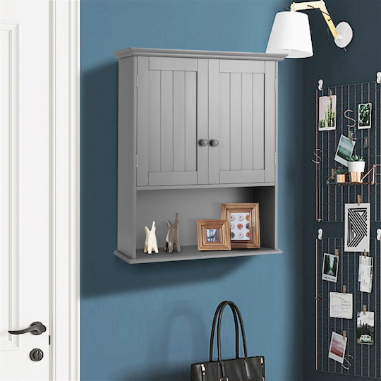 Costway Bathroom Cabinet 60x20x70.5cm Gray