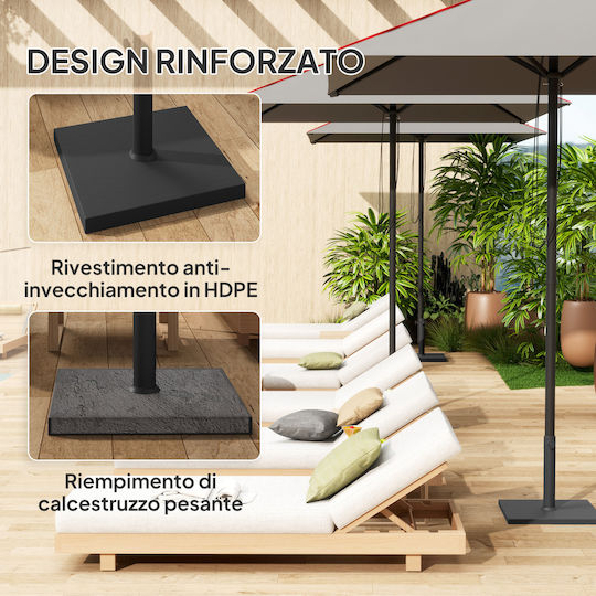 Outsunny Umbrella Stand Concrete Black 44x44x30cm
