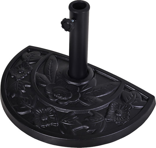 Outsunny Umbrella Stand made of Plastic Black Velvet-Black Metal 50x31x32cm