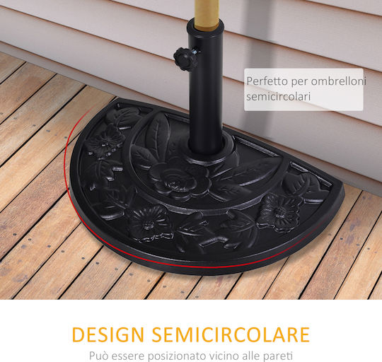 Outsunny Umbrella Stand made of Plastic Black Velvet-Black Metal 50x31x32cm