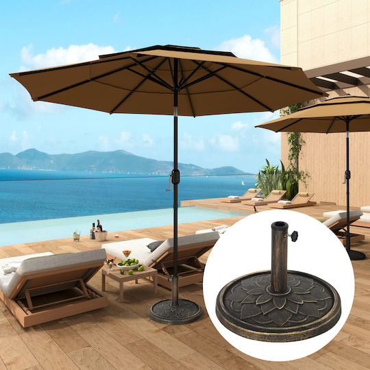 Outsunny Umbrella Stand Metallic Bronze 46x46x34cm