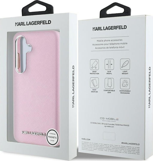 Karl Lagerfeld Saffiano Full Umschlag Rückseite Rosa (Galaxy S25)