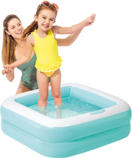 Intex Παιδική Τετράγωνη Πισίνα 57lt Φουσκωτή 86x86x25εκ. Σιέλ