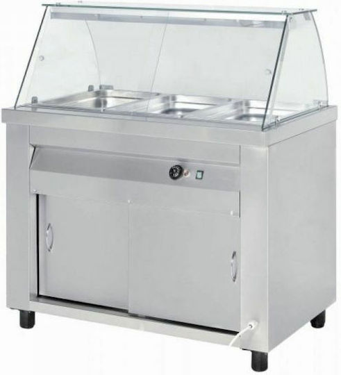 Niki Inox MM ED Beheizte Ausstellungsvitrine Ben Mari mit 7 Plätzen für Gastronomen und Leistung 4000W B137 x T70 x H129 cm