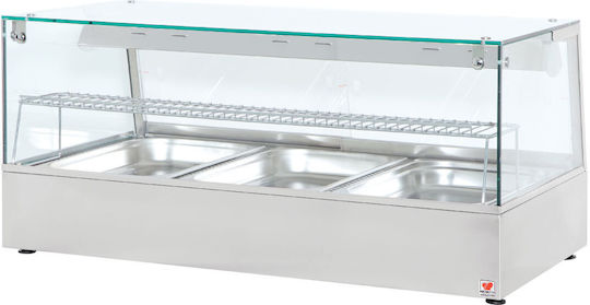 North Vitrină încălzită Ben Marie 2 Nivele cu 3 Locuri pentru Gastronomi și Putere 2500W L110 x l60.5 x Î51.5 cm