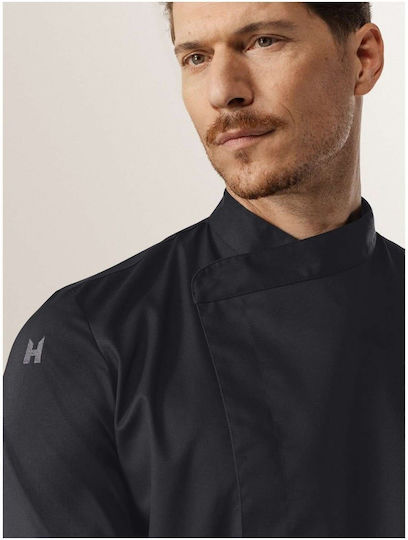 Le Nouveau Chef Μπλούζα Σεφ Βαμβακερή Μαύρη με Μακρύ Μανίκι