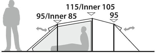 Robens Voyager 3 Exp Winter Camping Tunnel Mountaineering Green for 3 People Waterproof 5000mm 395x195x115cm