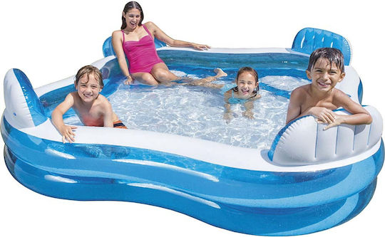 Intex Swim Center Square Swimming Pool PVC 882lt Inflatable 229x229x66cm Blue