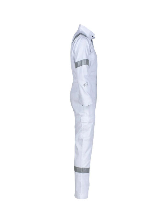 STOP Mariner Fras Work Coveralls Full Body with Reflective Tapes White