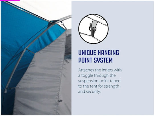 Outwell Earth 4 Plus Σκηνή Camping Τούνελ Πράσινη 3 Εποχών για 4 Άτομα 420x260x140εκ.