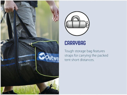 Outwell Earth 5 Plus Σκηνή Camping Τούνελ Πράσινη 4 Εποχών για 5 Άτομα 340x435x180εκ.