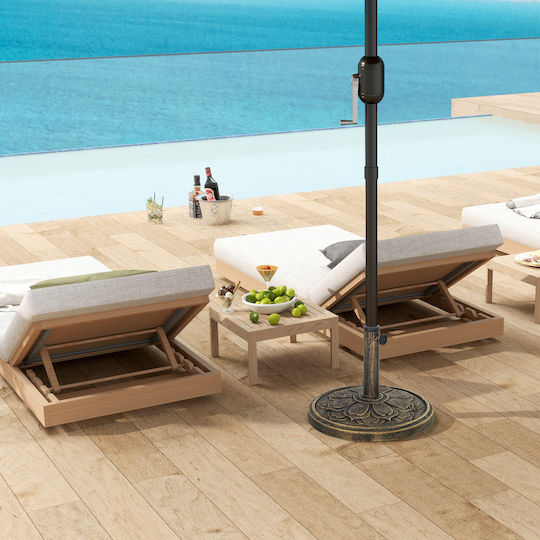 Outsunny Βάση Ομπρέλα 12 Κιλών Ενσωματωμένη Μανιβέλα Ρητίνη Μέταλλο Τσιμέντο Ø46x33 Εκ Μπρονζέ 84d-357v00tn