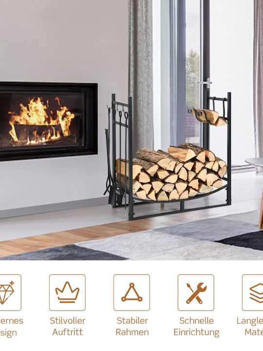 Costway Metallisch Regal Holzlagerung 76x33x76cm