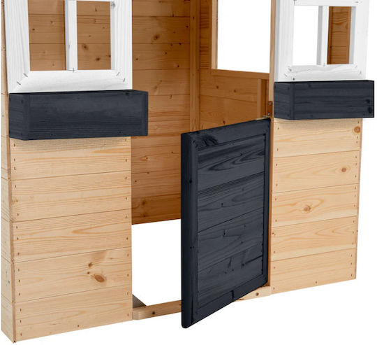 Multifunctional Wooden Kids Playhouse with Kitchen Beige 98.5x91.5x138cm