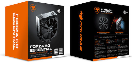 Cougar Forza 50 Essential CPU Cooling Fan for AM4/AM5/1200/115x/1700 Socket