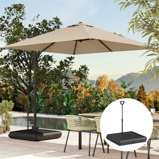 Outsunny Bază de Umbrelă Apă - Nisip Plastică Bej