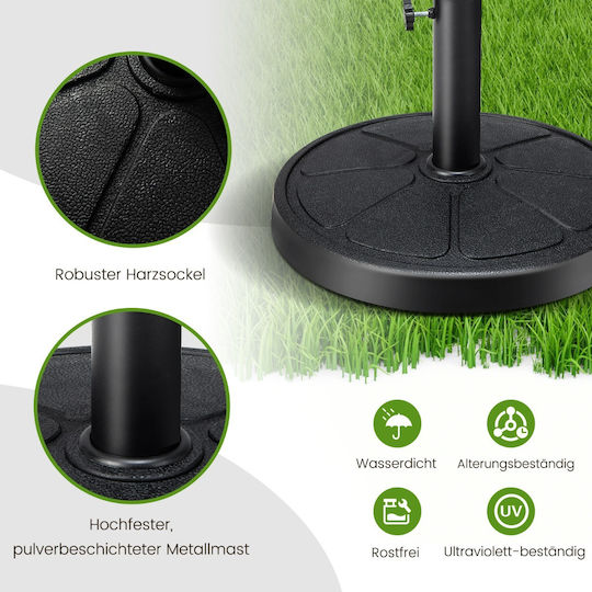 Costway Umbrella Base Water - Sand Metal 38-38mm Round Black