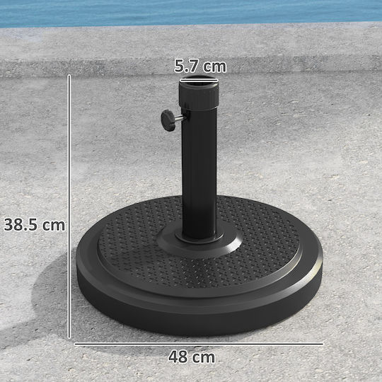 Outsunny Βάση Ομπρέλας Νερού-Άμμου Μεταλλική 38-38mm Στρογγυλή Μαύρη